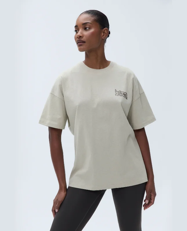 Trail Short Sleeve Drop Shoulder T-shirt - Sand/Cocoa Brown Solid Color Striped Floral Trail Short Sleeve Drop Shoulder T-shirt - Sand/Cocoa Brown Solid Color Striped Floral
