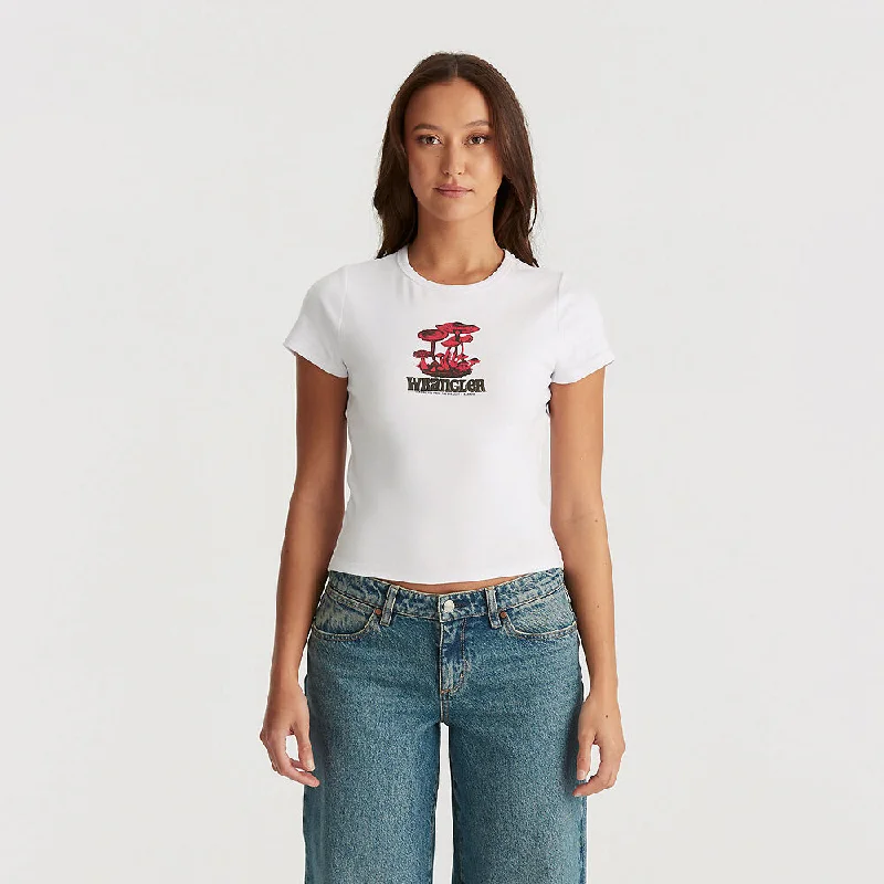 WRANGLER SHROOM STAPLE RIB TEE OPTIC WHITE Nylon Fabric Polyester Fabric Spandex Fabric WRANGLER SHROOM STAPLE RIB TEE OPTIC WHITE Nylon Fabric Polyester Fabric Spandex Fabric