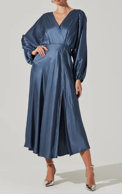 ASTR Kimiko Dress - Slate Blue