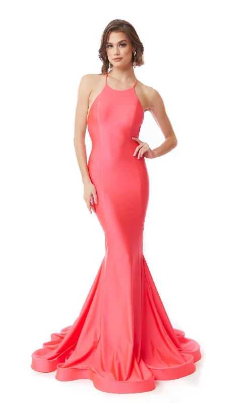 Open-Back High-Neck Long Prom Dress: Atria 6550H