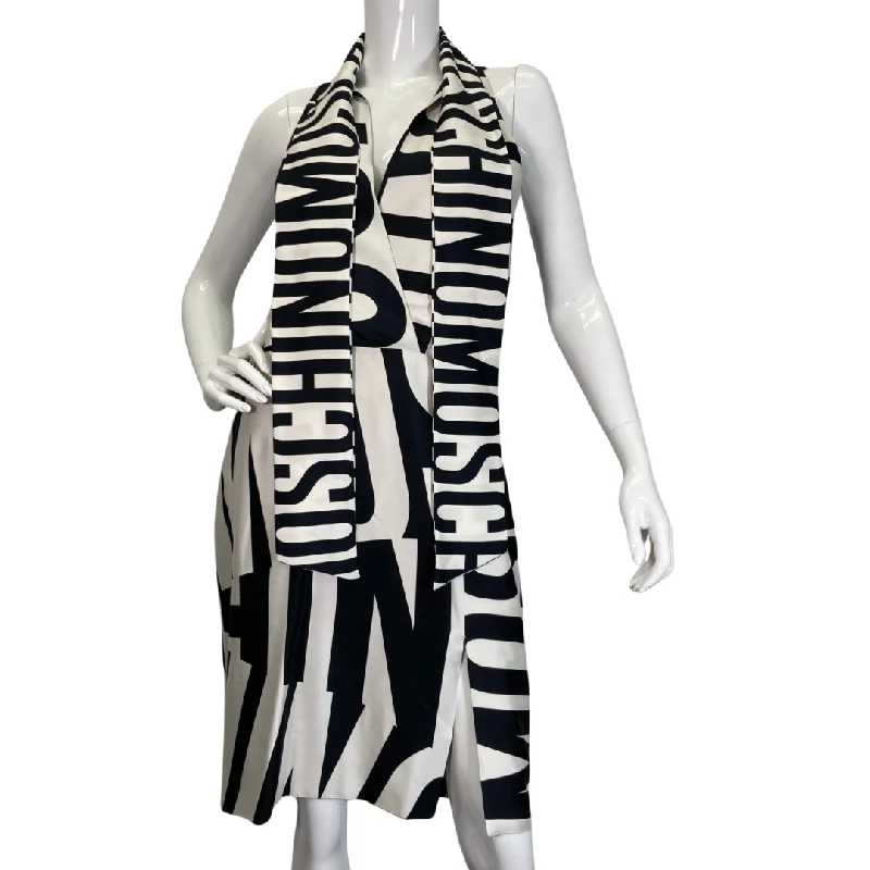 Moschino Couture Black and White Monogram Dress