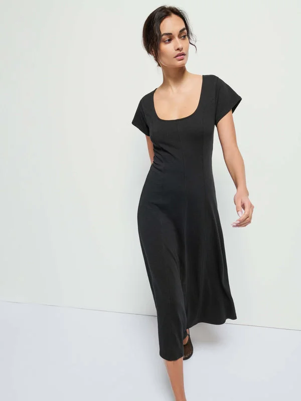 Nation Mariana Round Neck Dress - Jet Black