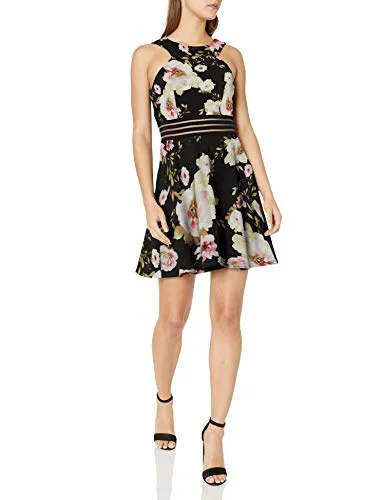 Women's Circle Neck Skater Dress Special Occasion