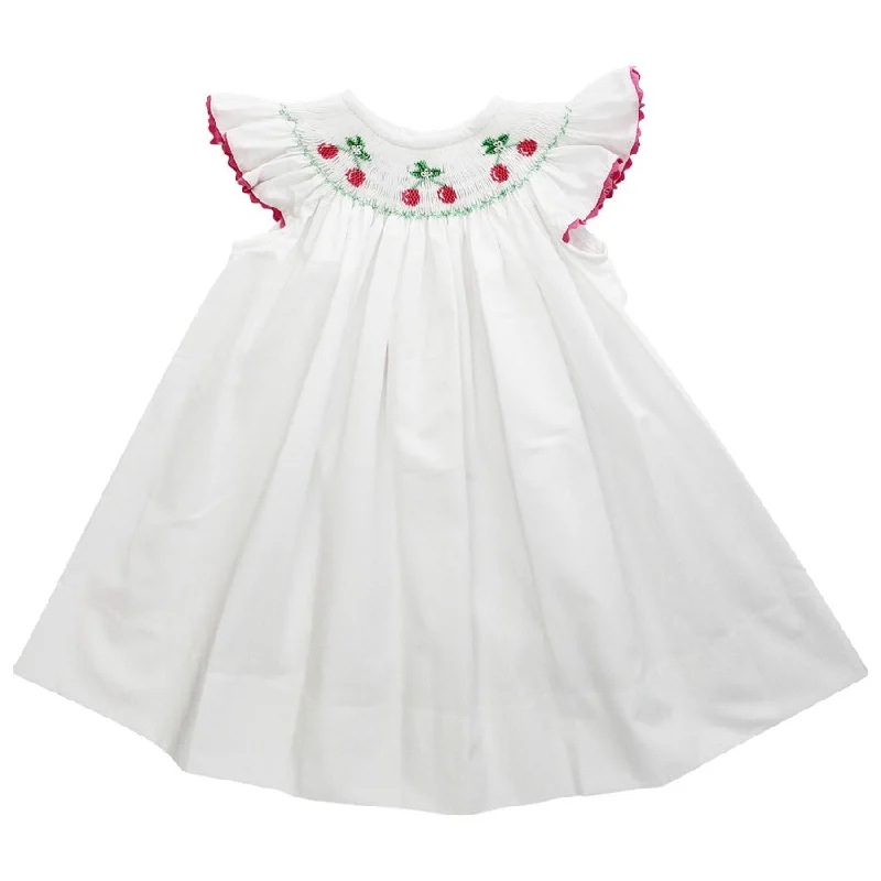 Smocked Cherries- Bishop Dress