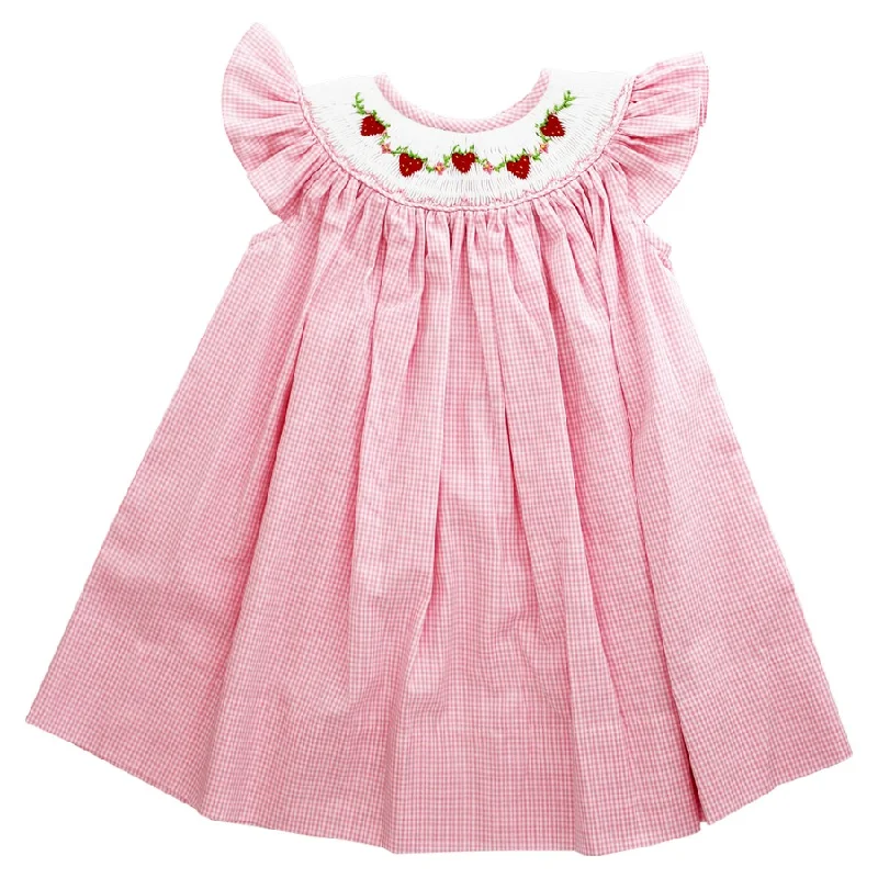 Smocked Strawberries- Bishop Dress