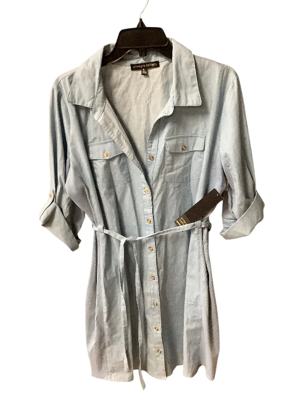 Dress Casual Short By Cmf In Blue Denim, Size: Xl