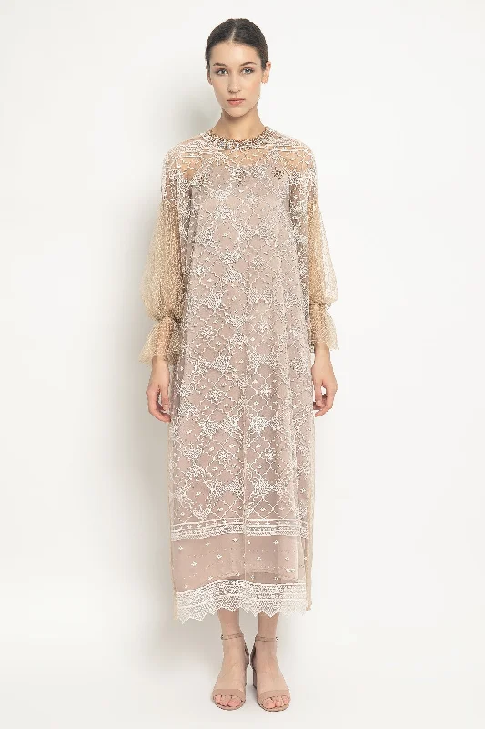 Carissa Dress in White Nude