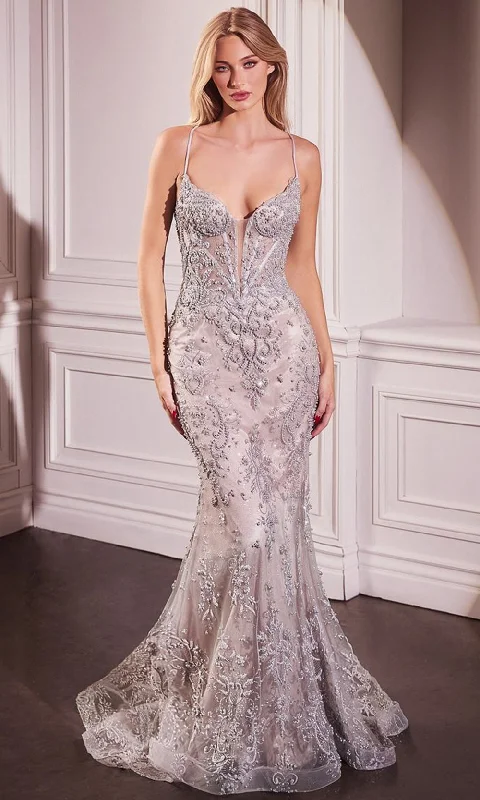 Ladivine CC2403 - Bead Embellished Mermaid Evening Dress