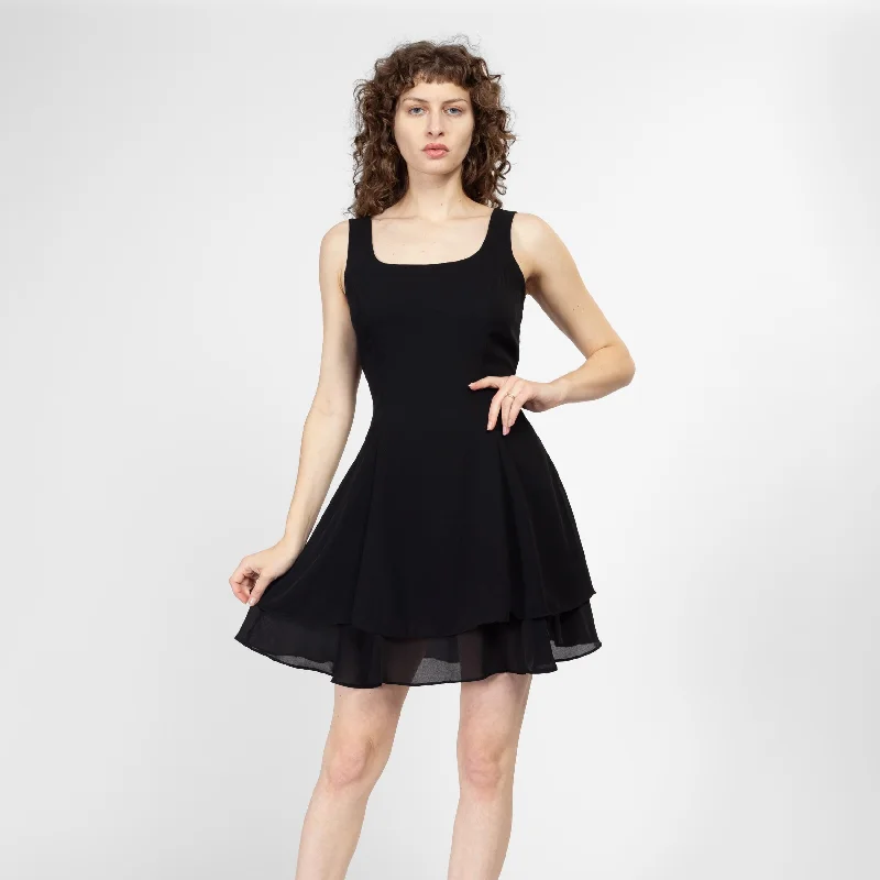 Medium 80s Tiered Fit & Flare Little Black Dress