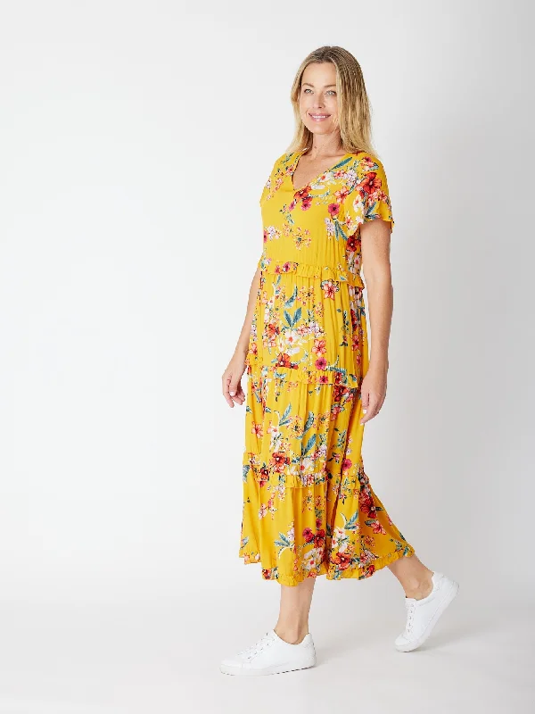 Printed Tier Dress - Daffodil 26997-S