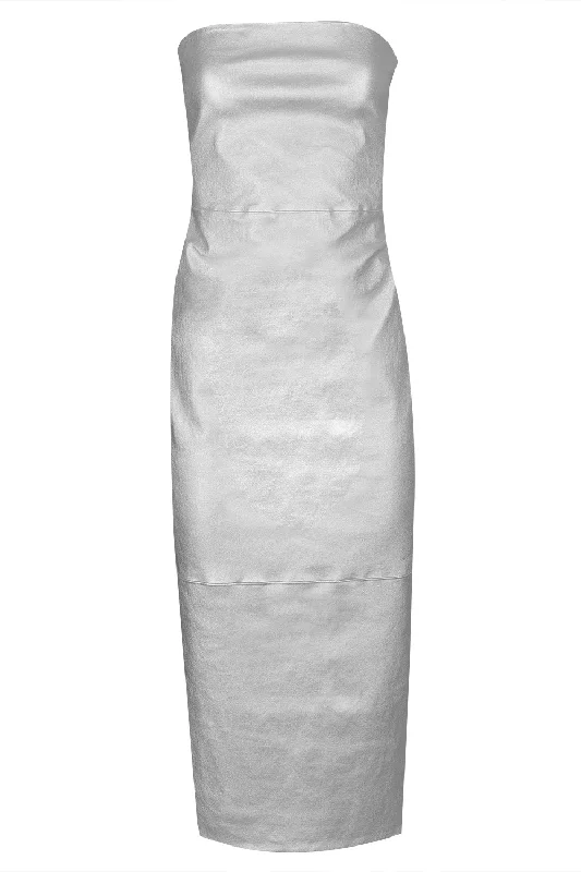 Tube Dress - Metallic Silver