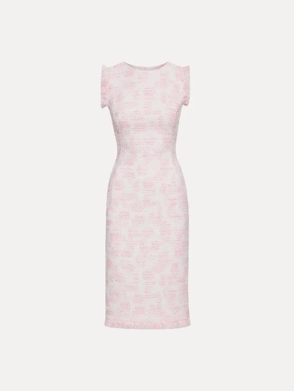 Textured Tweed Pencil Dress