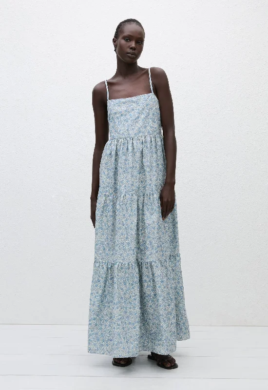 Tiered Low Back Sundress - Cornflower