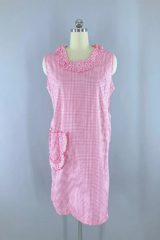 Vintage Pink Gingham Sundress