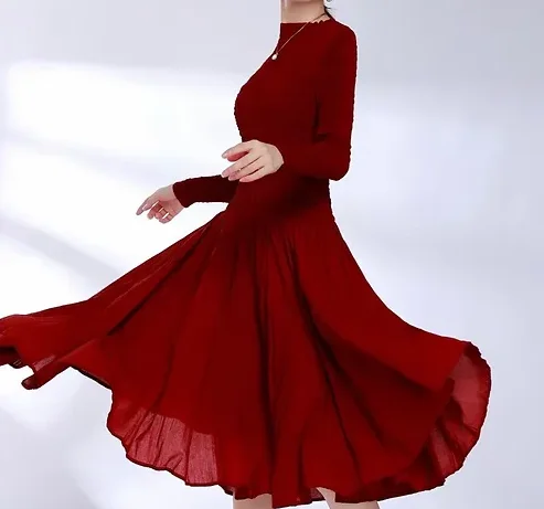 Scrunched Dress - Wine