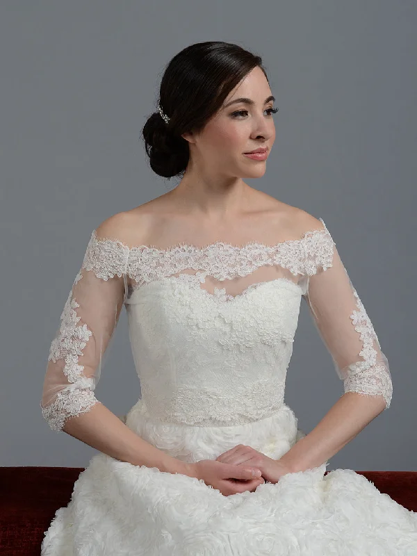 Off-Shoulder Lace Bridal Bolero Wedding jacket shrug Boat Neck Shawl Collar Notched Collar Off-Shoulder Lace Bridal Bolero Wedding jacket shrug Boat Neck Shawl Collar Notched Collar