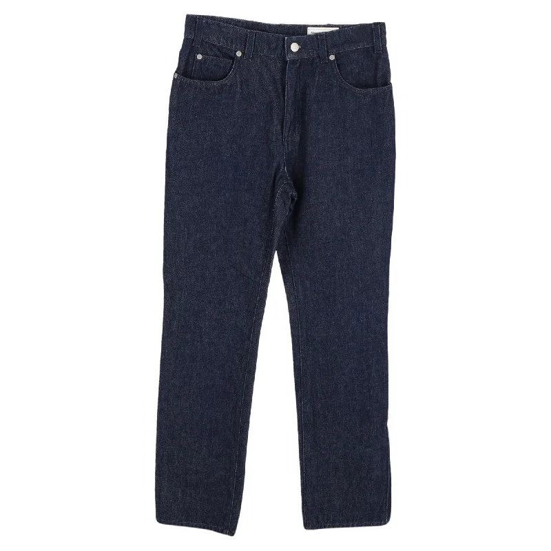 Alexander McQueen Straight Leg Denim Jeans in Blue Cotton Chic Rolled Cuff Denim Jeans Alexander McQueen Straight Leg Denim Jeans in Blue Cotton Chic Rolled Cuff Denim Jeans
