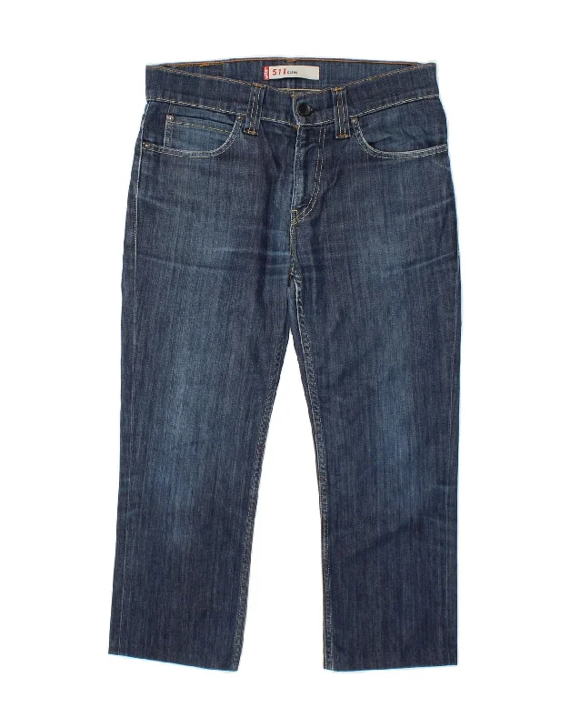 LEVI'S Womens 511 Slim Jeans W34 L24 Navy Blue Cotton Trendy Wide-Leg High-Waist Denim LEVI'S Womens 511 Slim Jeans W34 L24 Navy Blue Cotton Trendy Wide-Leg High-Waist Denim